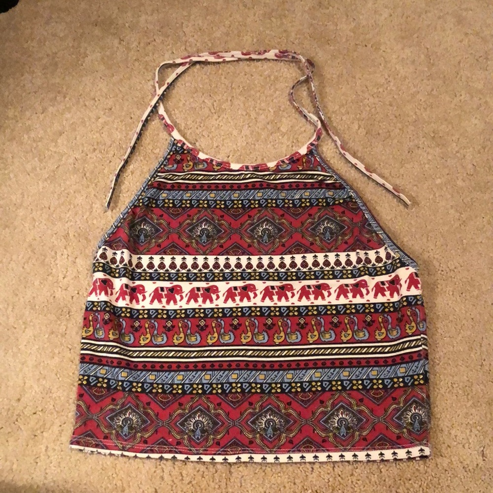Urban Outfitters Printed Crop Top Halter